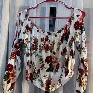 Floral silk crop top